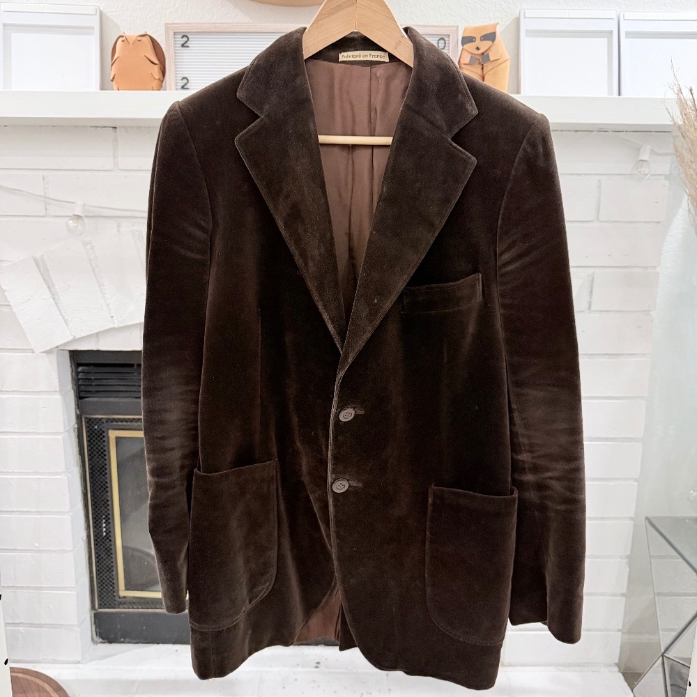 Vintage Velvet Made in France 100% Viscose Blazer Sport Jacket